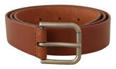 Dolce & Gabbana Brown Calf Leather Silver Tone Metal Buckle Belt -   -  Dolce & Gabbana.